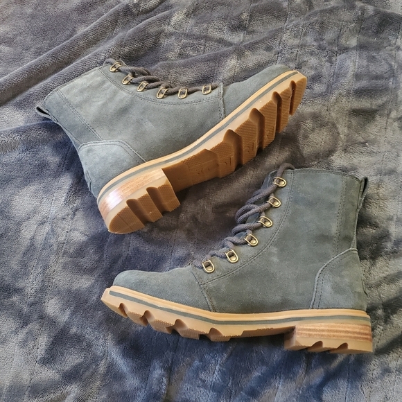 Sorel woman's Lennox suede gray waterproof lace up boots,size 8.5 - Picture 5 of 11